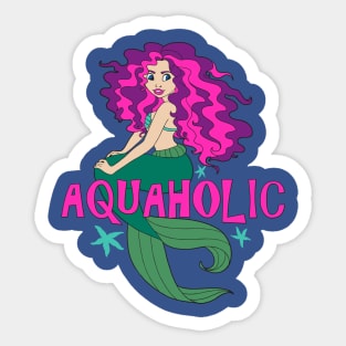 Aquaholic Mermaid Sticker